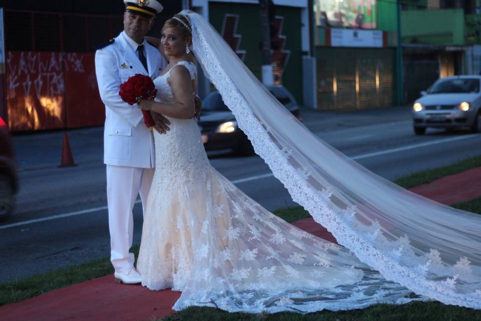 Foto externa dos noivos