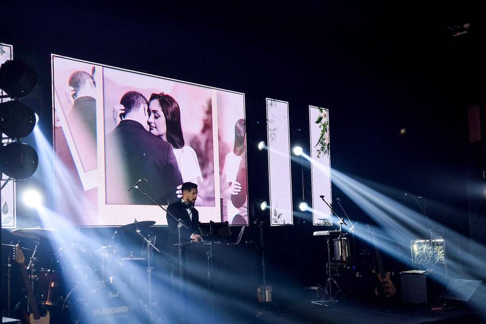 Iluminação e clima da festa