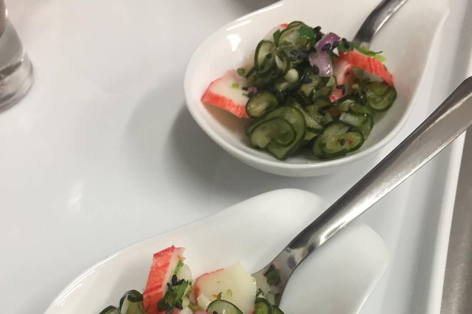 Salada Pepino e Ceviche