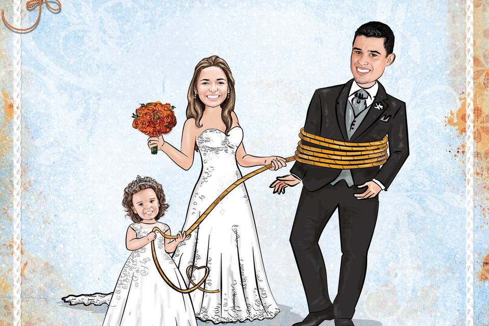 Caricatura casamento