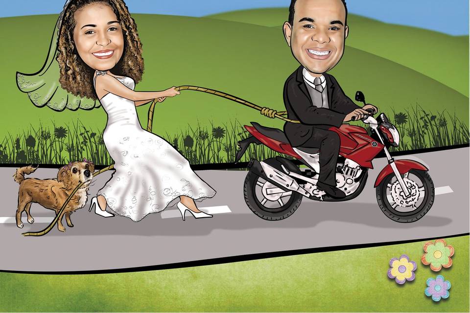 Caricatura casamento