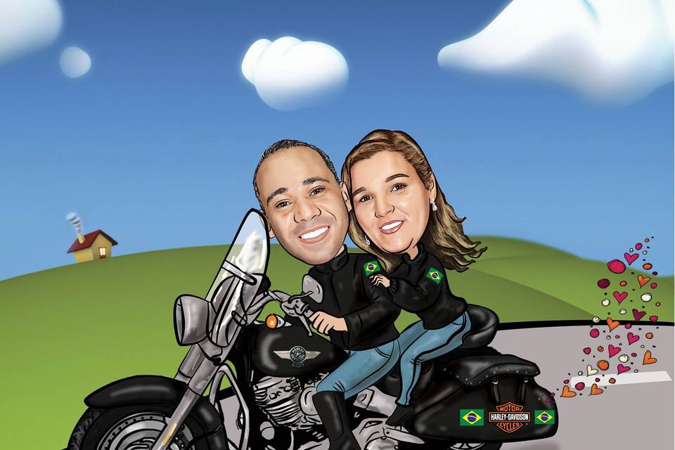 Caricatura casamento