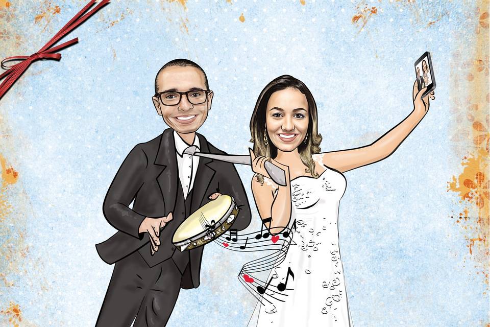 Caricatura casamento