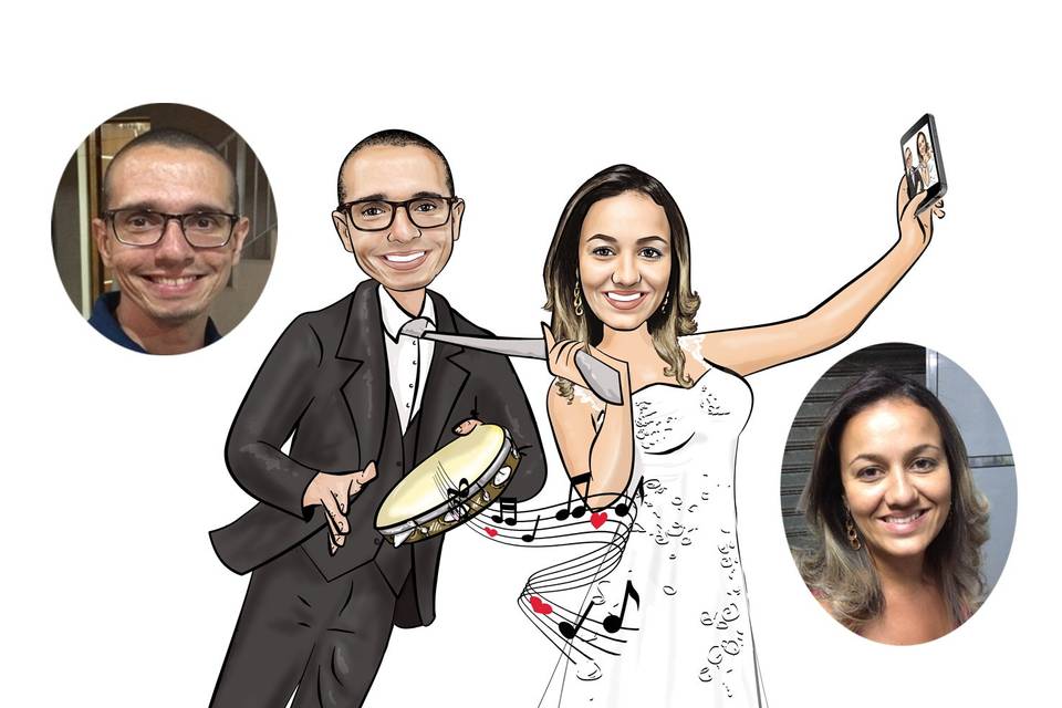 Caricatura casamento