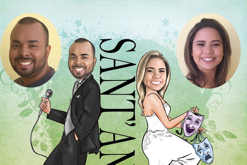 Caricatura casamento