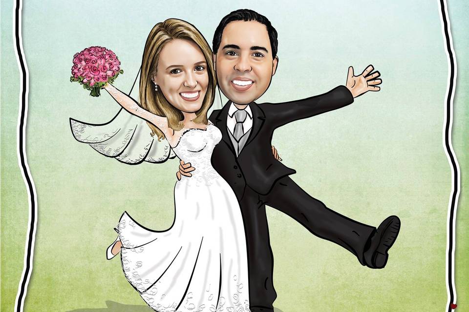 Caricatura casamento