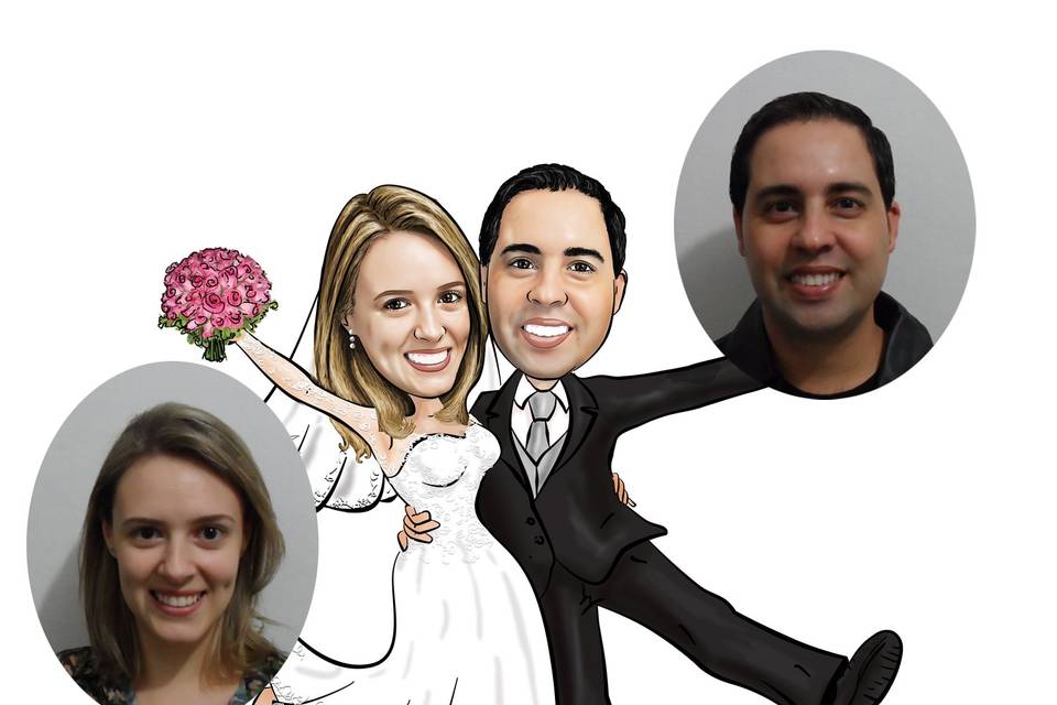 Caricatura casamento