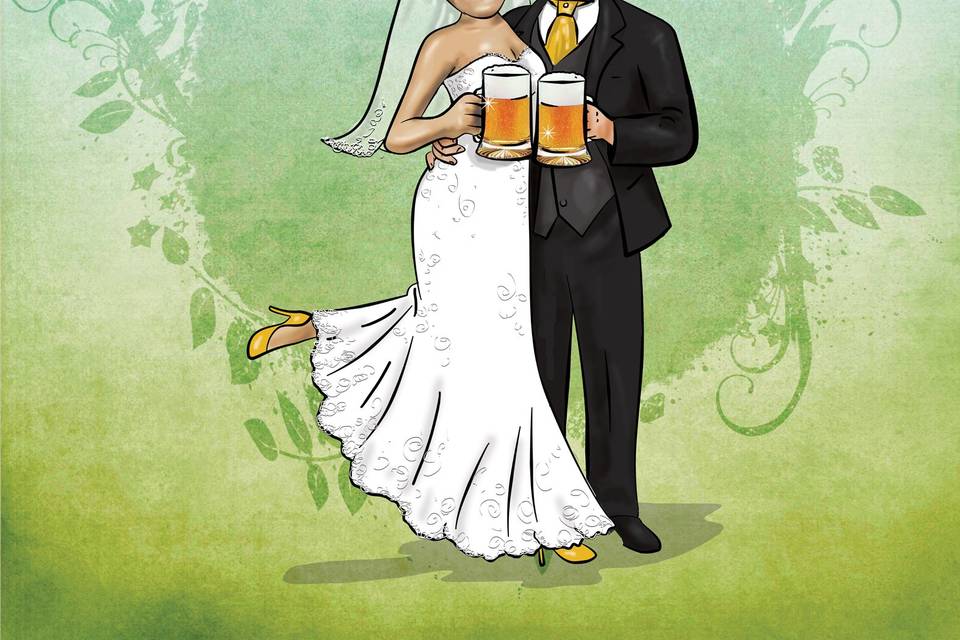 Caricatura casamento