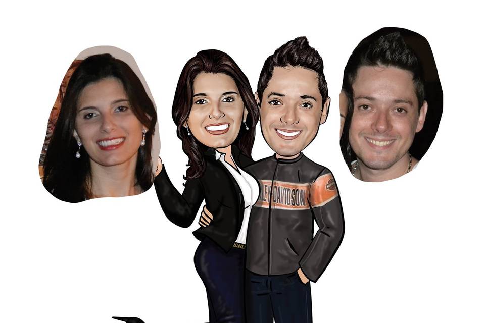 Caricatura casamento