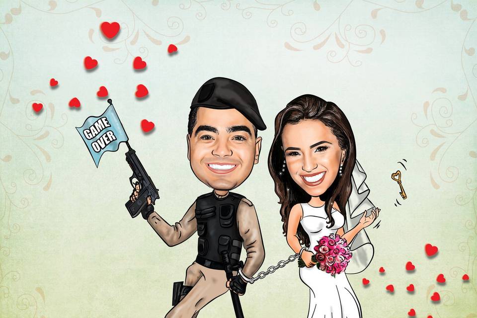 Caricatura casamento