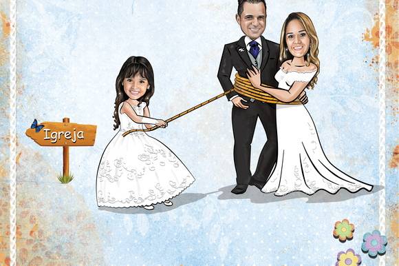 Caricatura casamento