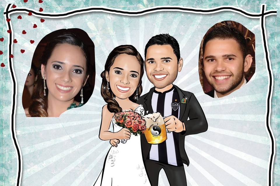 Caricatura casamento