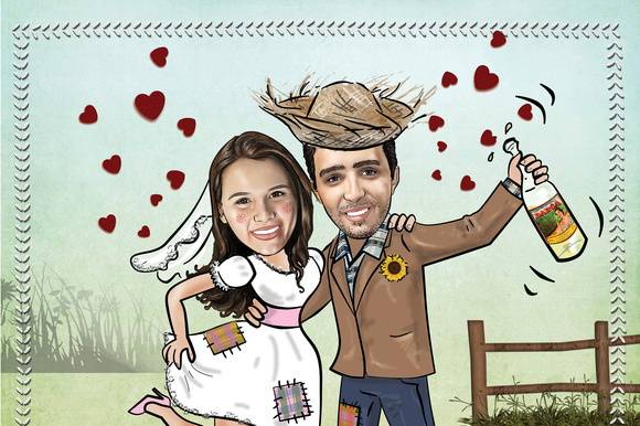 Caricatura casamento