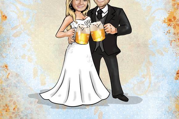 Caricatura casamento