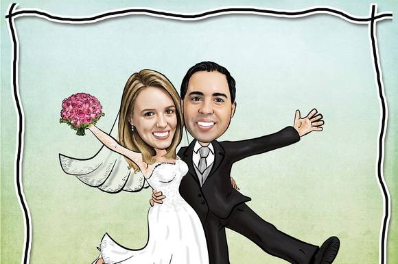 Caricatura casamento