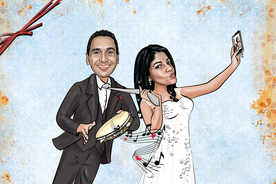 Caricatura casamento