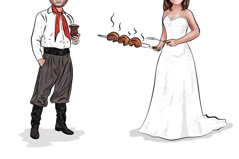 Caricatura casamento