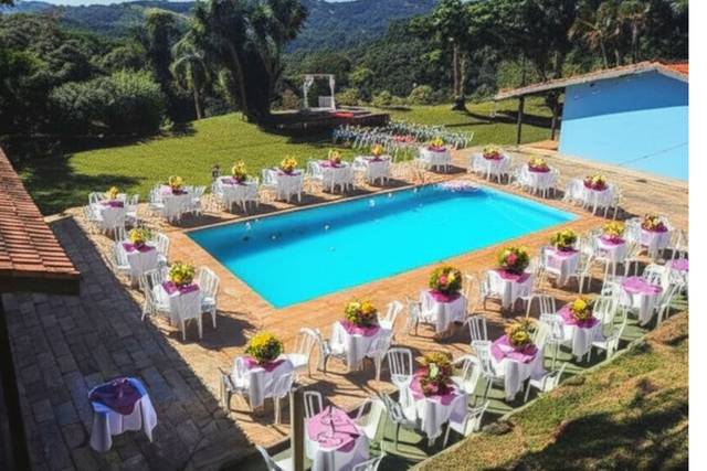 Evento na piscina simples