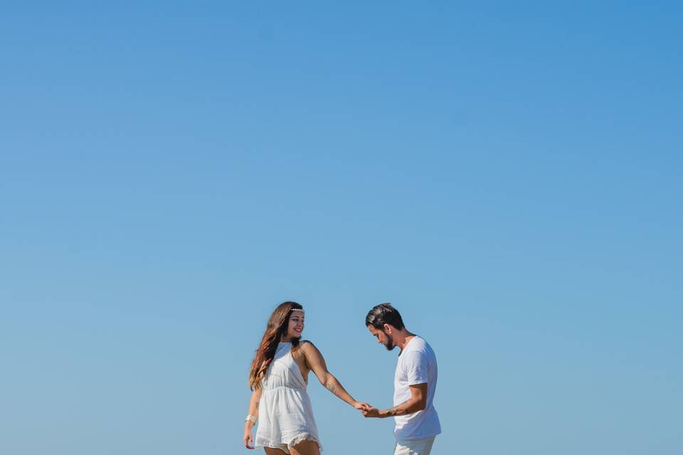 Amor e céu azul pré-wedding