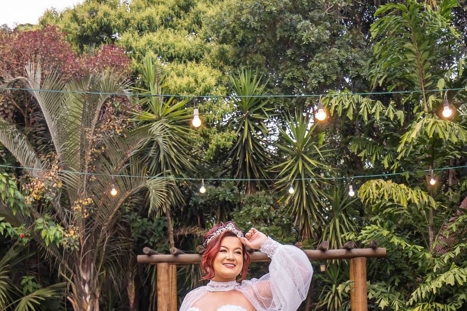 Princesa com mangas bufantes