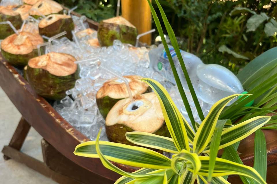 Canoa com cocos