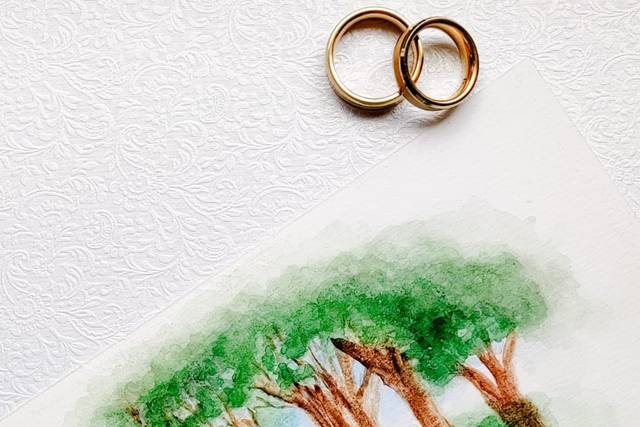 Aquarela convite de casament