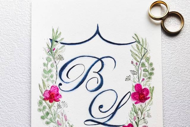 Aquarela convite de casament