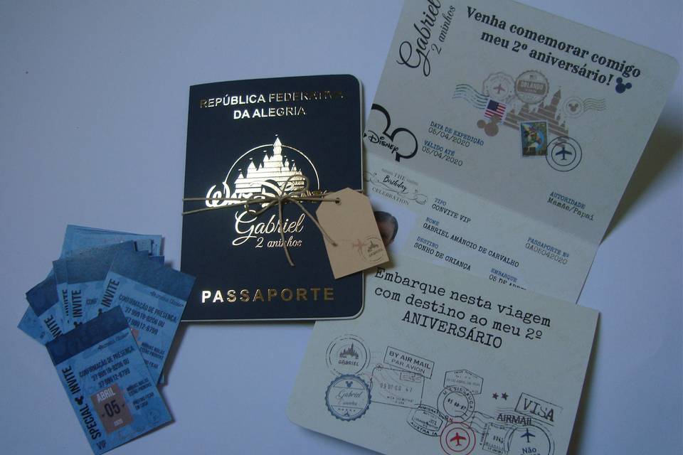 Convite modelo passaporte