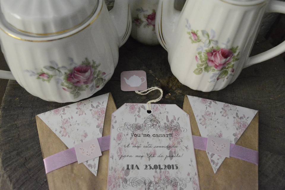 Convite chá de panela floral