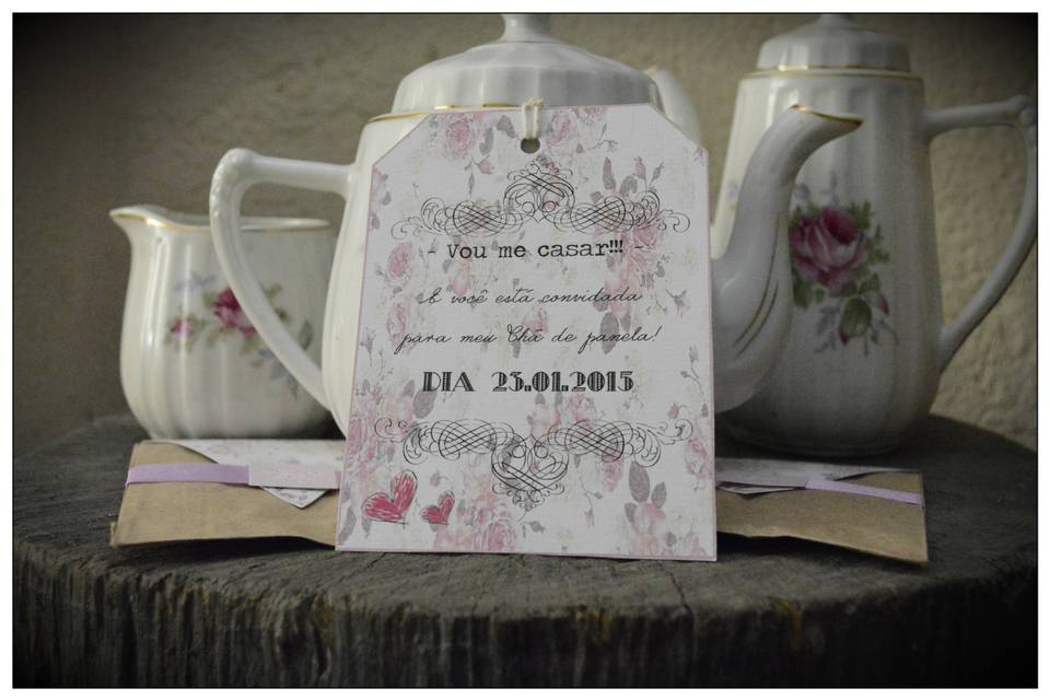 Convite chá de panela floral