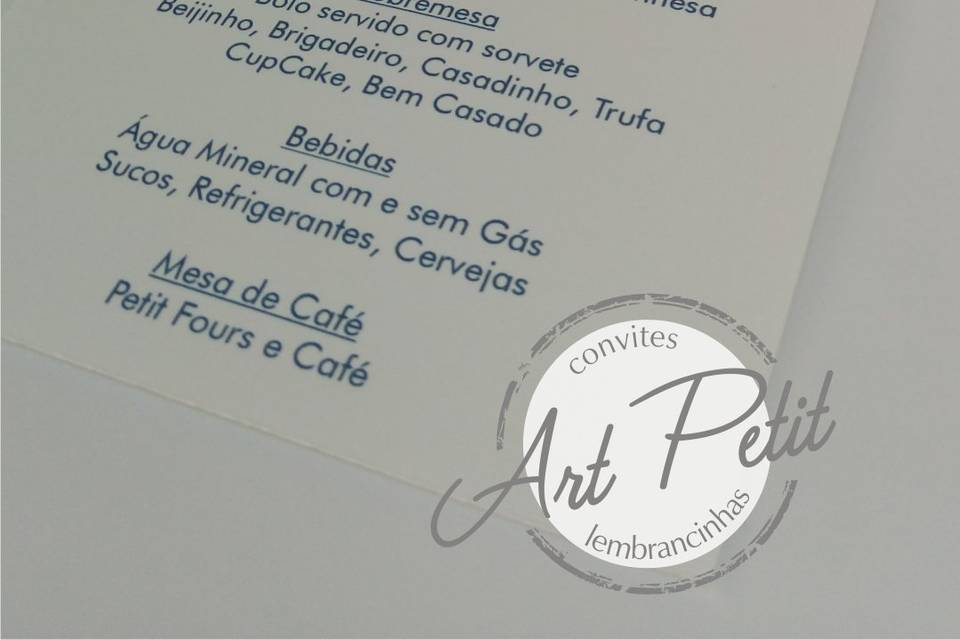 Menu casamento