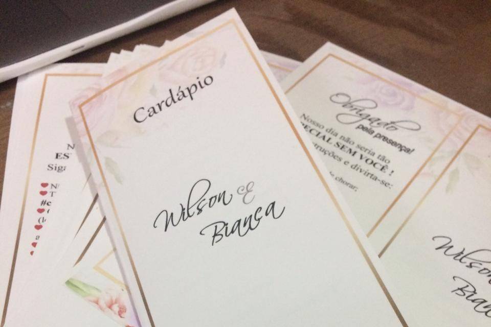 Menu de casamento