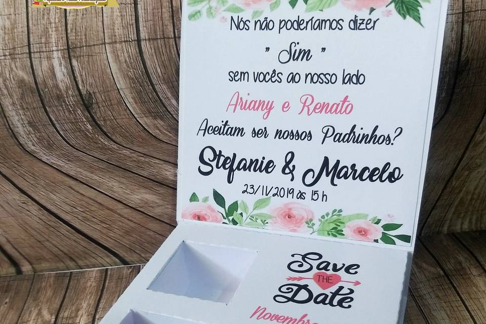 Caixa Convite Padrinhos