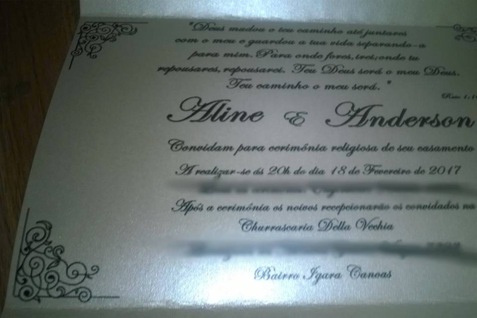 Convite de casamento