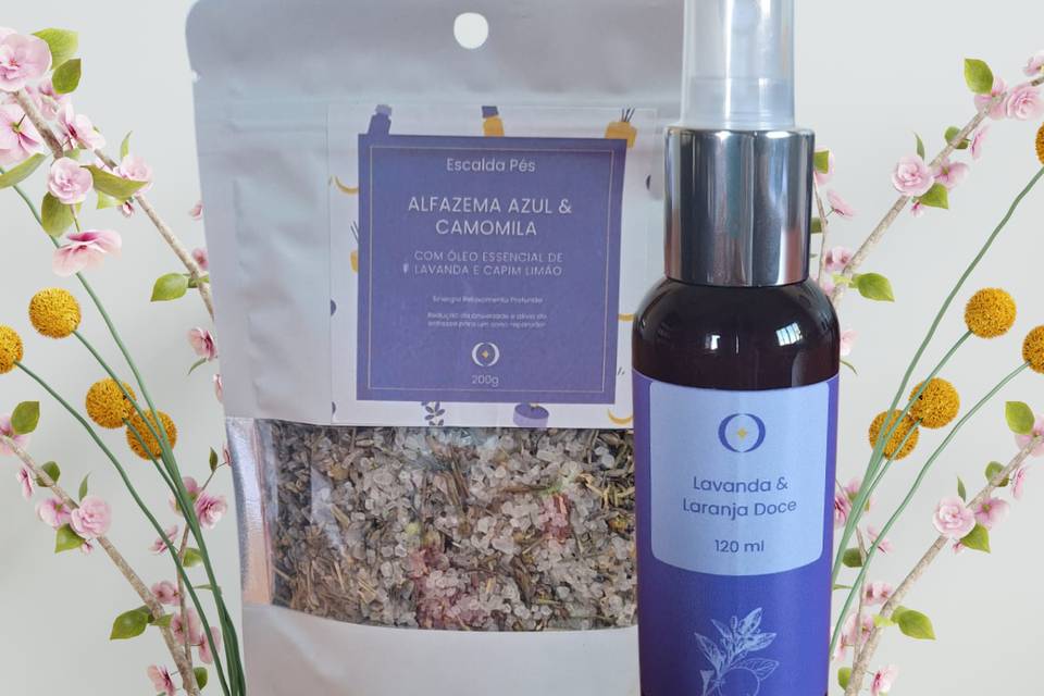 Escalda pés + spray relaxante