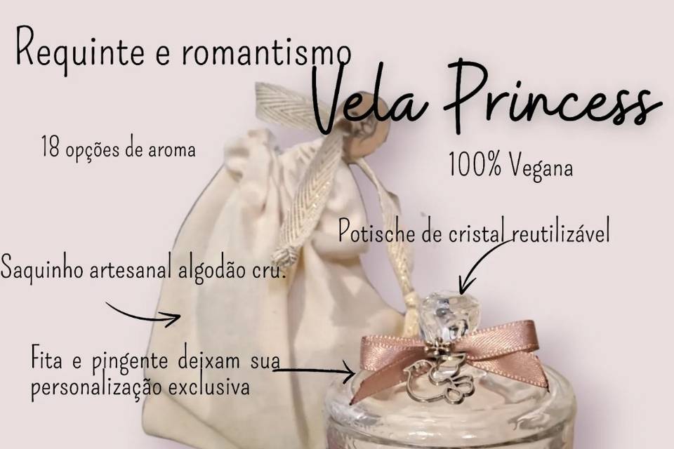 Lembrança vela vegana cristal