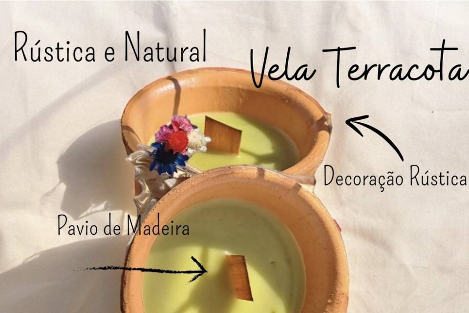 Vela no vaso de barro