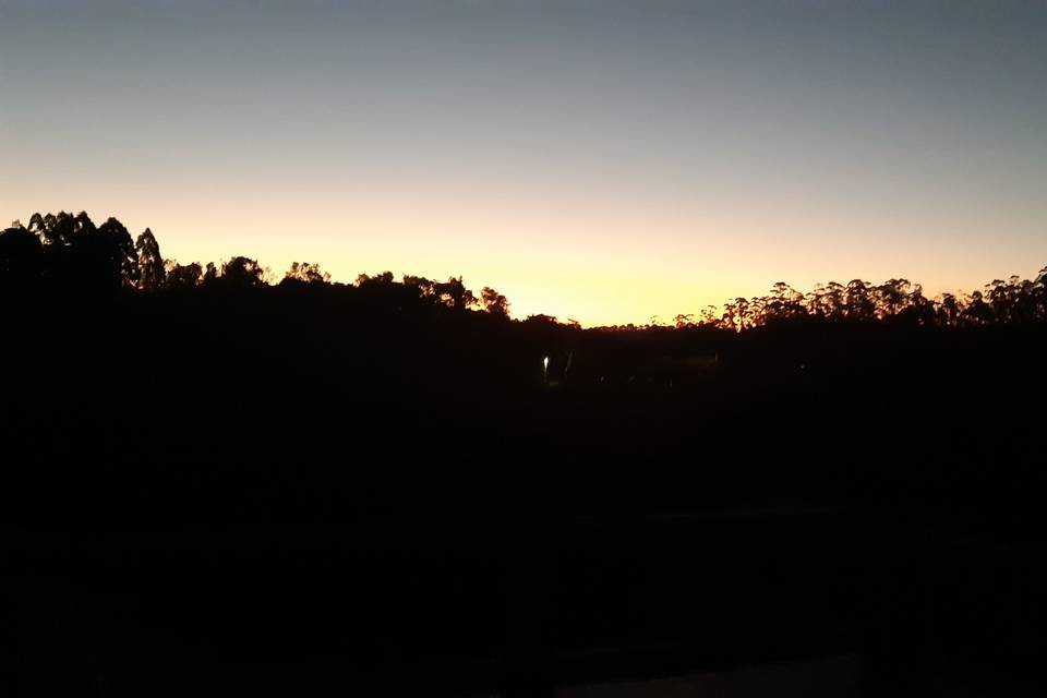 Pôr do sol na varanda