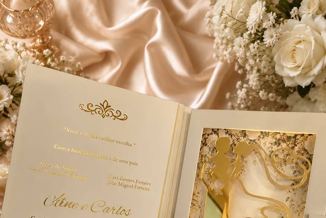 Convite de casamento com led