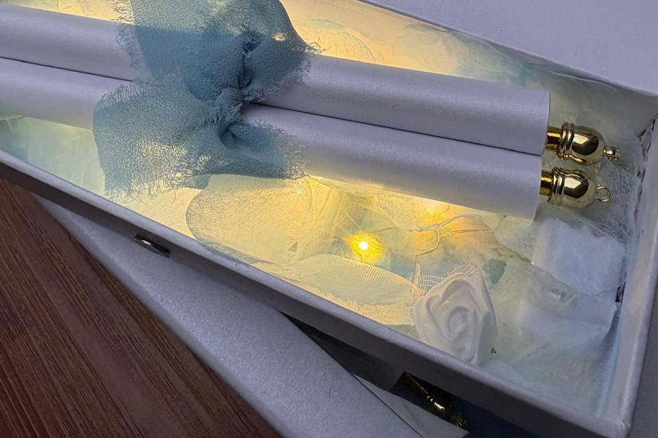 Convite de casamento com led