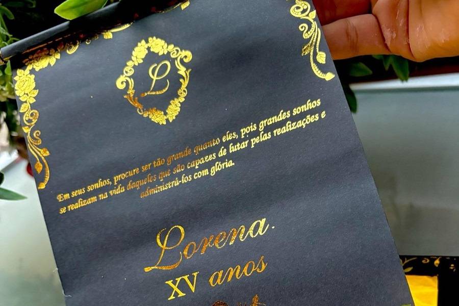 Convite de 15 anos pergaminho