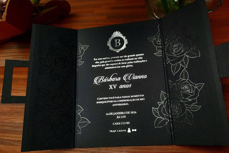 Convite de 15 anos luxo