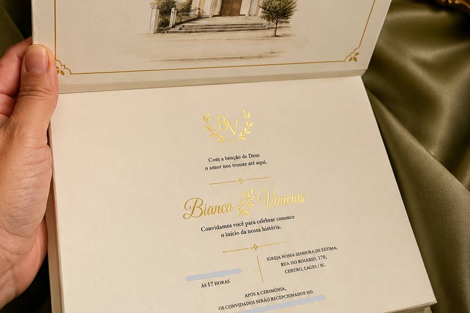 Convite de casamento caixa