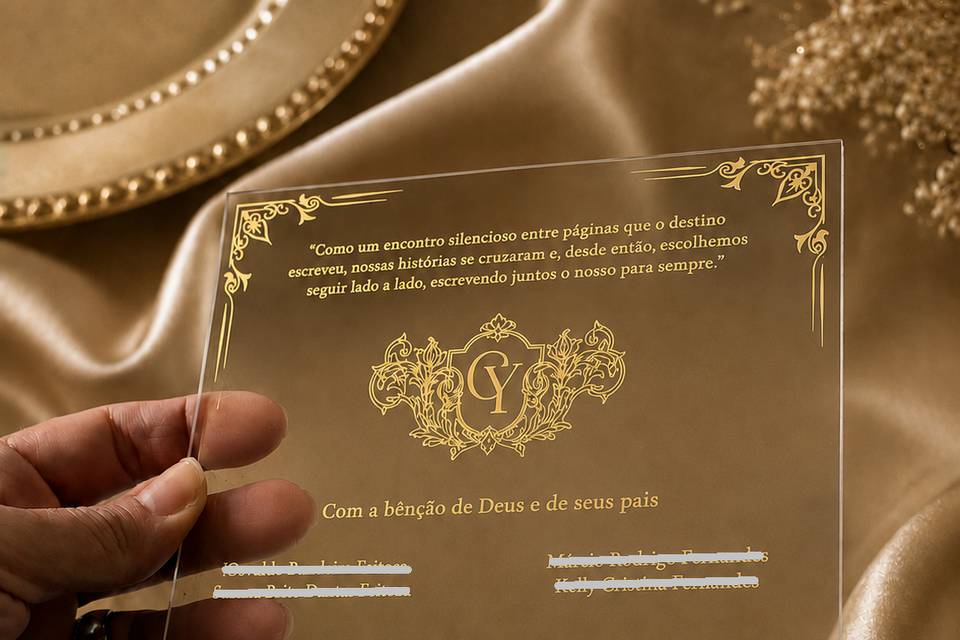 Convite de casamento luxo