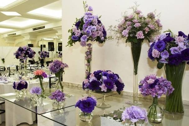 Decoração de mesa de vidro