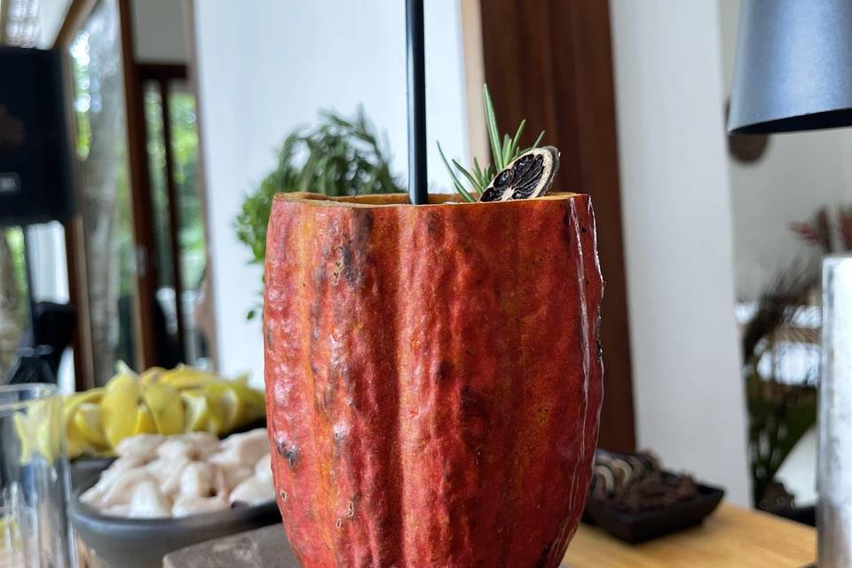 Drink de cacau na cabaça