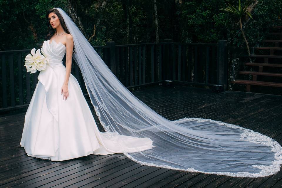 Noiva no deck