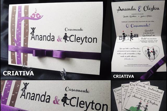Convite em papel reciclado