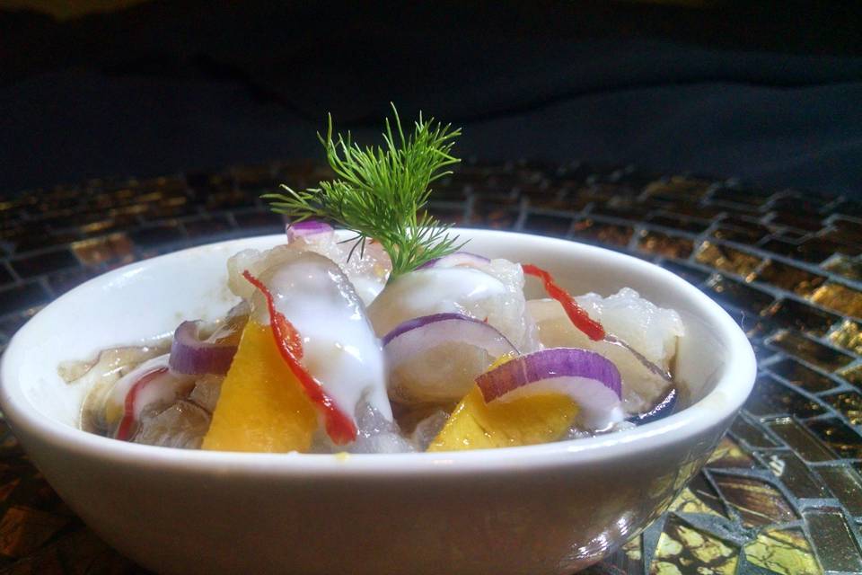 Ceviche de peixe branco