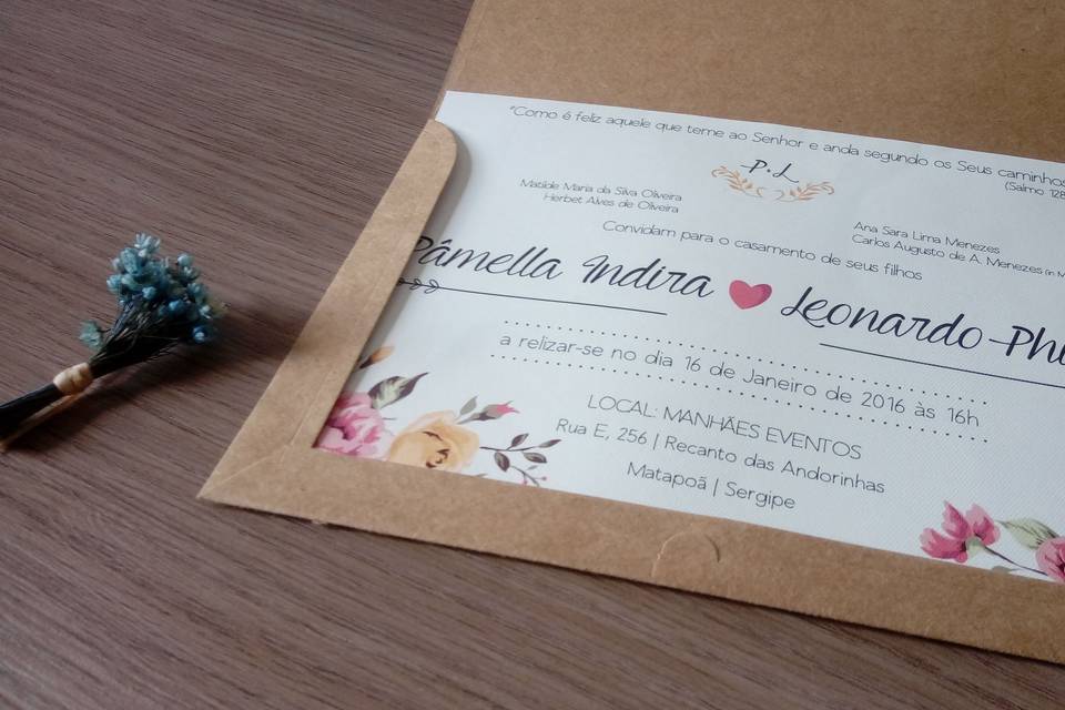 Convite floral Indira
